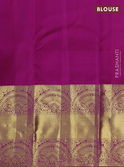 Pure kanchipuram silk saree violet and purple with zari woven buttas and zari woven border