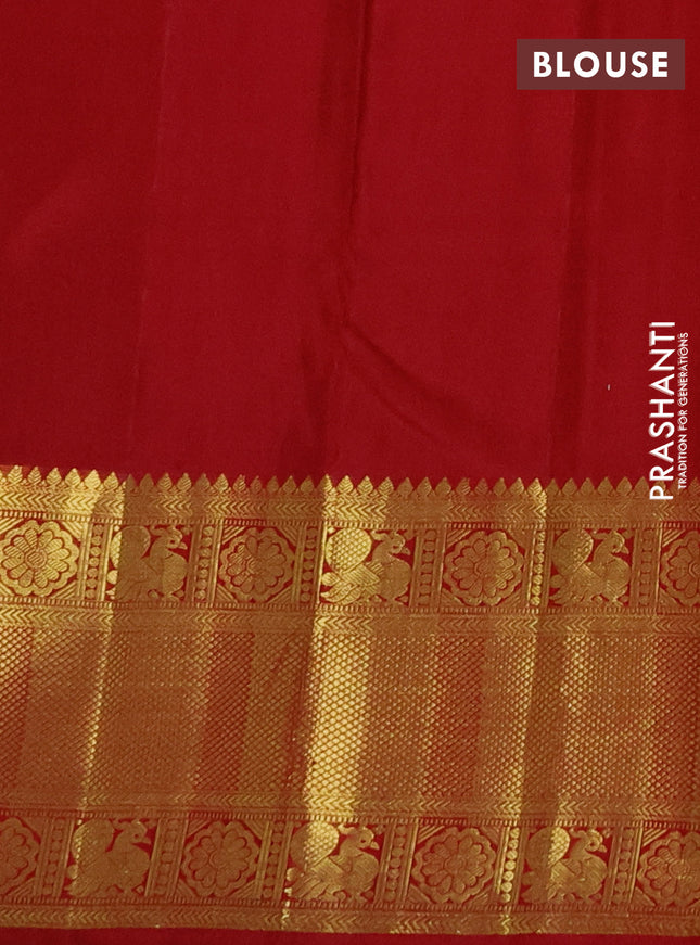 Pure kanchipuram silk saree maroon with allover zari weaves and zari woven border