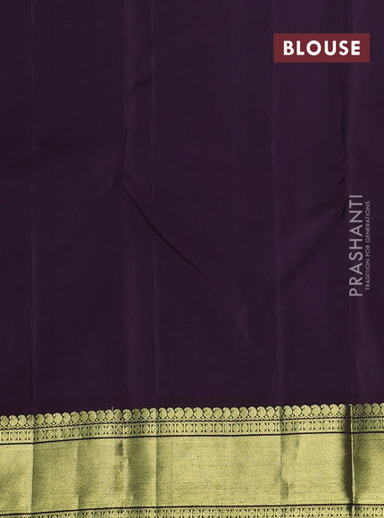 Pure kanchipuram silk saree mauve pink and deep jamun with zari woven buttas and zari woven border