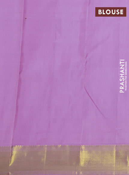 Pure kanchipuram silk saree lavender with zari woven buttas and zari woven border