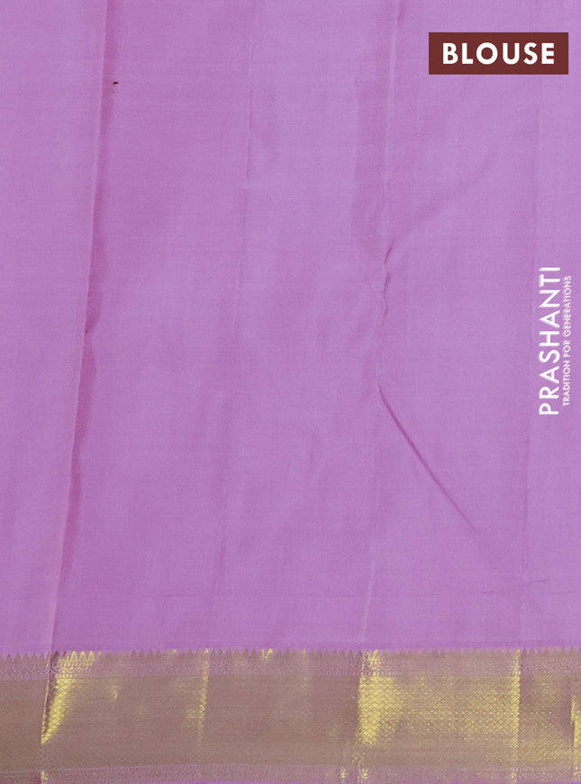 Pure kanchipuram silk saree lavender with zari woven buttas and zari woven border