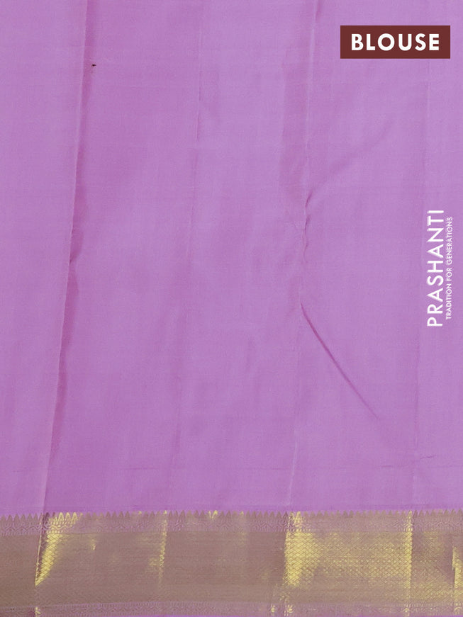Pure kanchipuram silk saree lavender with zari woven buttas and zari woven border