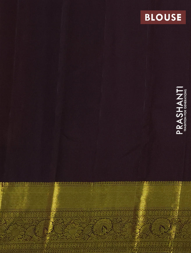 Pure kanchipuram silk saree rust shade and coffee brown with zari woven buttas and zari woven border