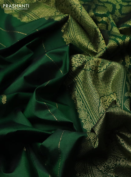 Pure kanchipuram silk saree green with zari woven buttas and zari woven border