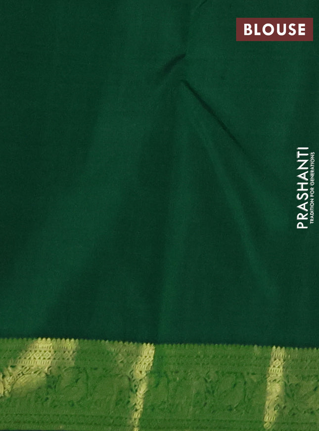 Pure kanchipuram silk saree green with zari woven buttas and zari woven border