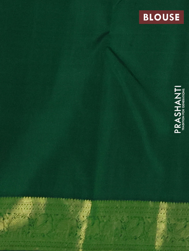 Pure kanchipuram silk saree green with zari woven buttas and zari woven border