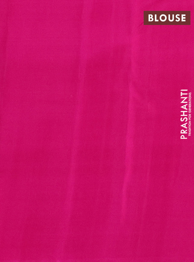 Pure kanchipuram silk saree pink with allover silver gold zari weaves & paisley buttas in borderless style