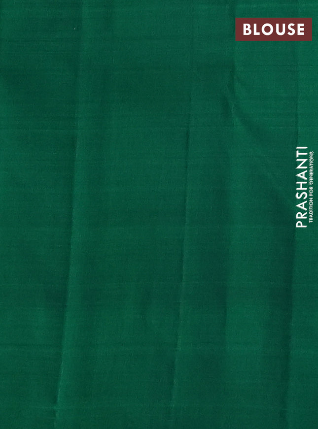 Pure kanchipuram silk saree green with allover silver gold zari weaves & paisley buttas in borderless style