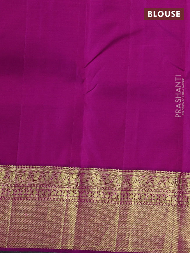 Pure kanchipuram silk saree pink and purple with zari woven buttas and zari woven border