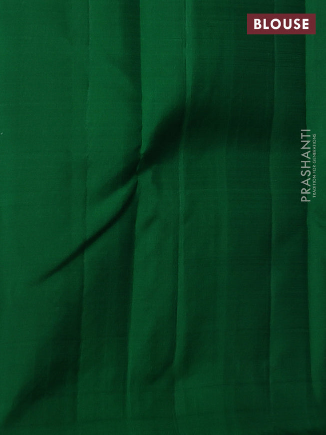 Pure kanchipuram silk saree lavender and green with allover silver & gold zari weaves in borderless style