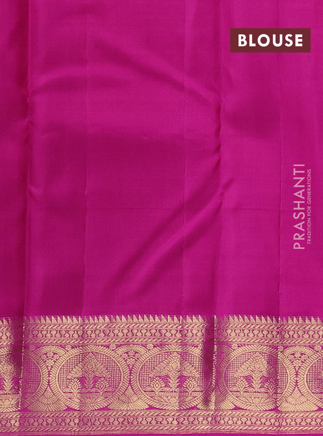 Pure kanchipuram silk saree purple and pink with zari woven buttas and zari woven border