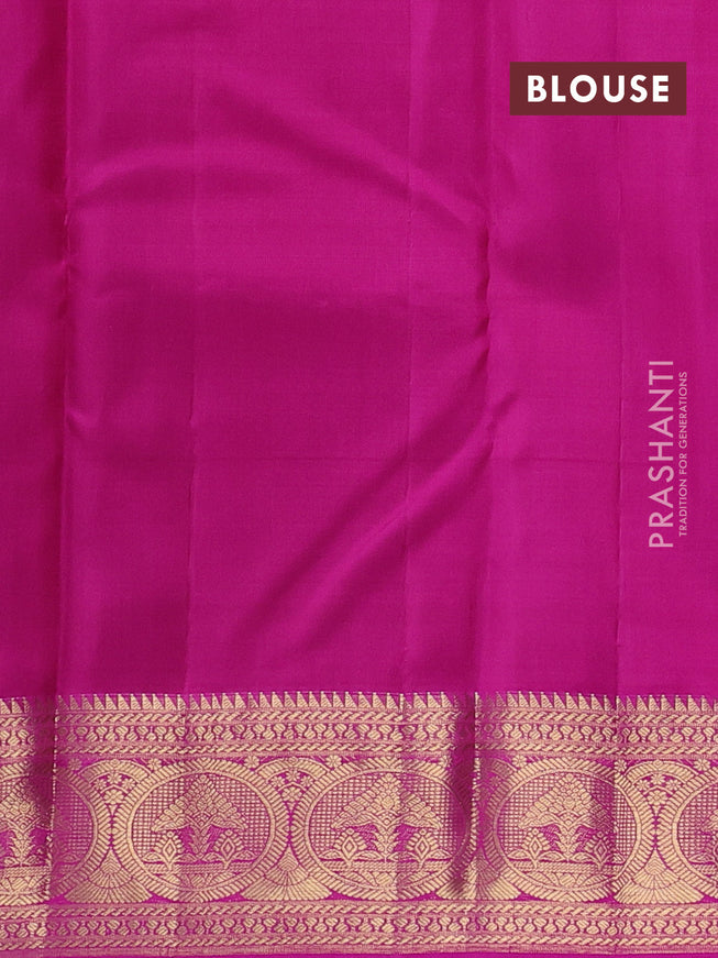 Pure kanchipuram silk saree purple and pink with zari woven buttas and zari woven border
