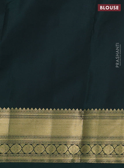 Pure kanchipuram silk saree red and green with zari woven buttas and zari woven border