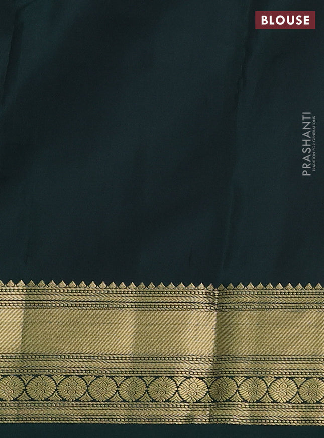 Pure kanchipuram silk saree red and green with zari woven buttas and zari woven border