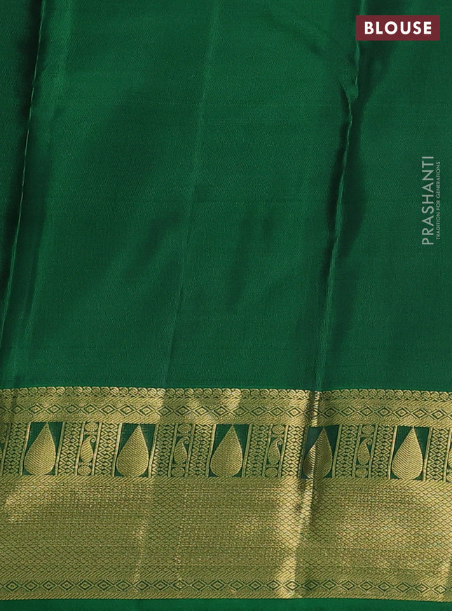 Pure kanchipuram silk saree green with allover zari woven 1000 buttas and zari woven border