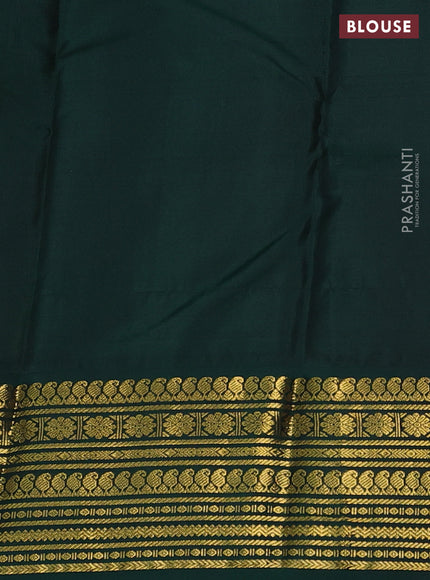 Pure kanchipuram silk saree yellow and green with zari woven buttas and zari woven korvai border