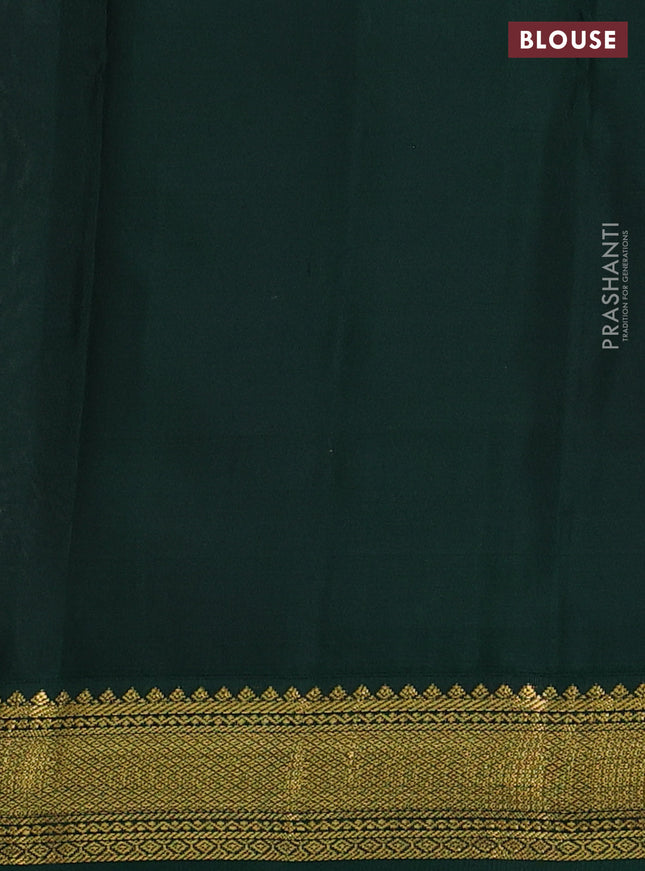 Pure kanchipuram silk saree pastel pink and green with allover checked pattern & zari buttas and zari woven korvai border