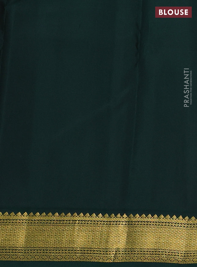 Pure kanchipuram silk saree dual shade of pinkish orange and green with allover checked pattern & zari buttas and zari woven korvai border