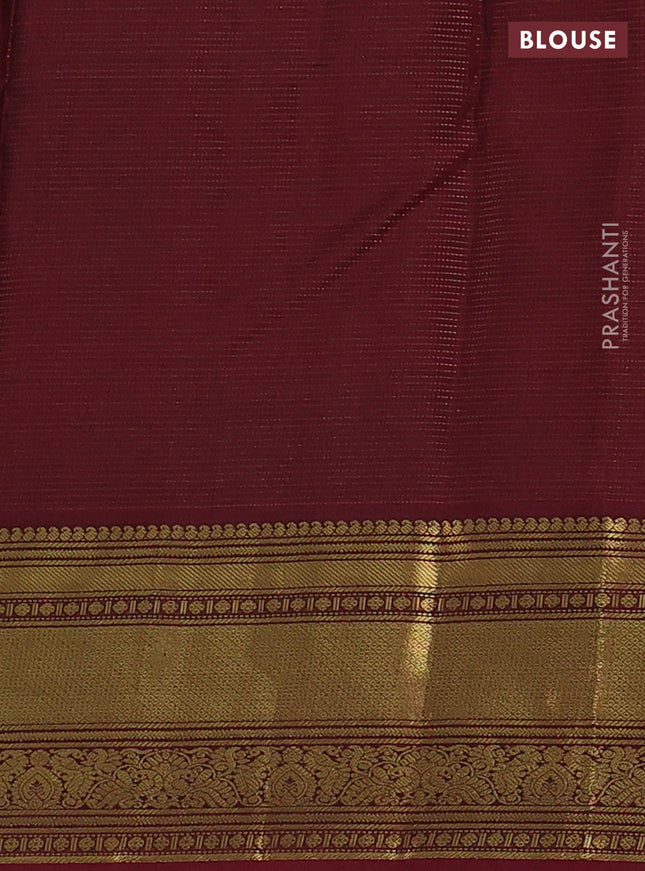Pure kanchipuram silk saree maroon with allover vairosi pattern & zari buttas and zari woven border