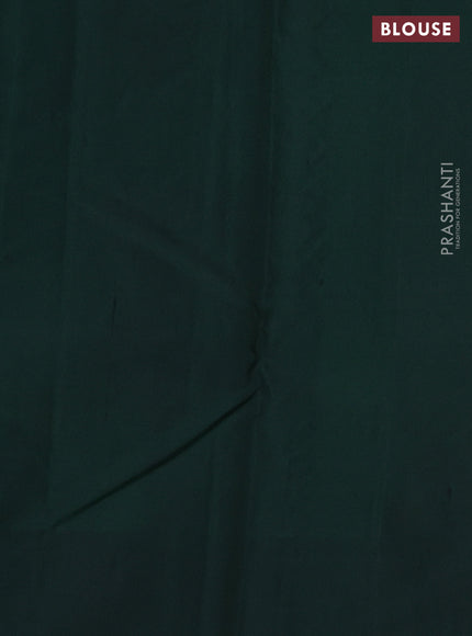 Pure kanchipuram silk saree yellow and dark green with zari woven buttas and zari woven butta border