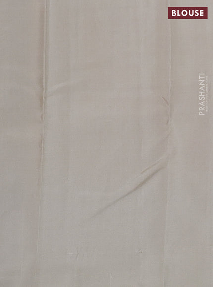 Pure kanchipuram silk saree wine shade and beige with zari woven buttas and zari woven butta border