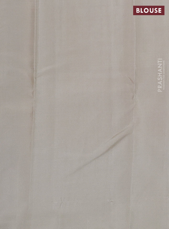 Pure kanchipuram silk saree wine shade and beige with zari woven buttas and zari woven butta border