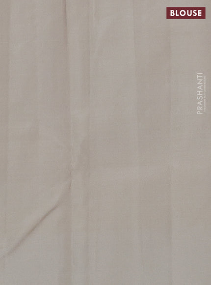 Pure kanchipuram silk saree purple and beige with zari woven buttas and zari woven butta border