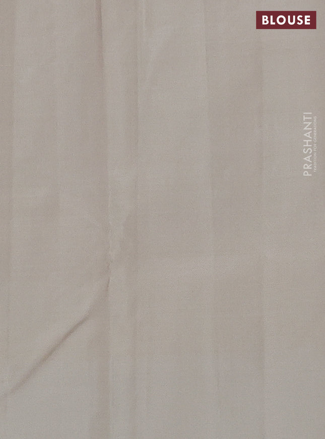 Pure kanchipuram silk saree purple and beige with zari woven buttas and zari woven butta border