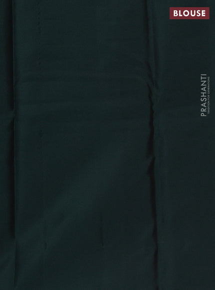 Pure kanchipuram silk saree red and bottle green with zari woven buttas in borderless style