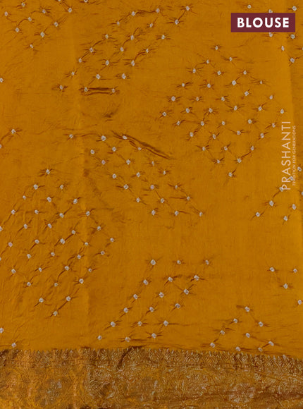 Chiniya silk saree mustard yellow with plain body and woven border