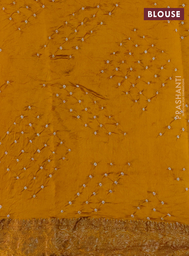 Chiniya silk saree mustard yellow with plain body and woven border