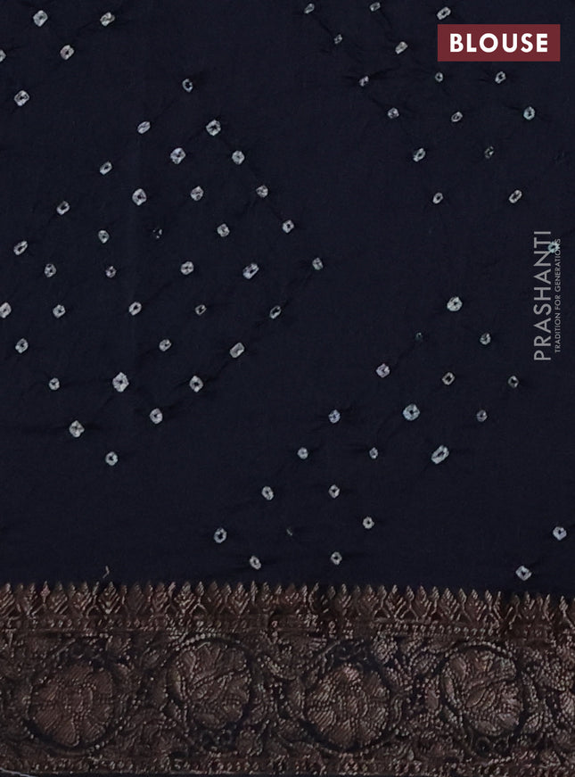 Chiniya silk saree black with plain body and woven border