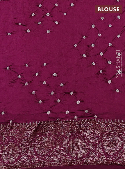 Chiniya silk saree wine shade with plain body and woven border