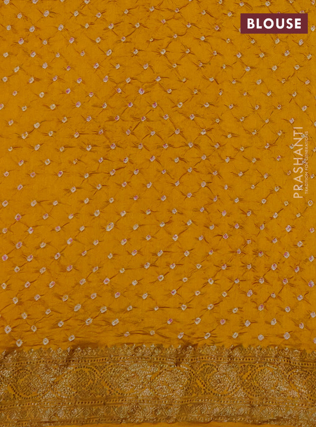 Chiniya silk saree mustard yellow with plain body and woven border