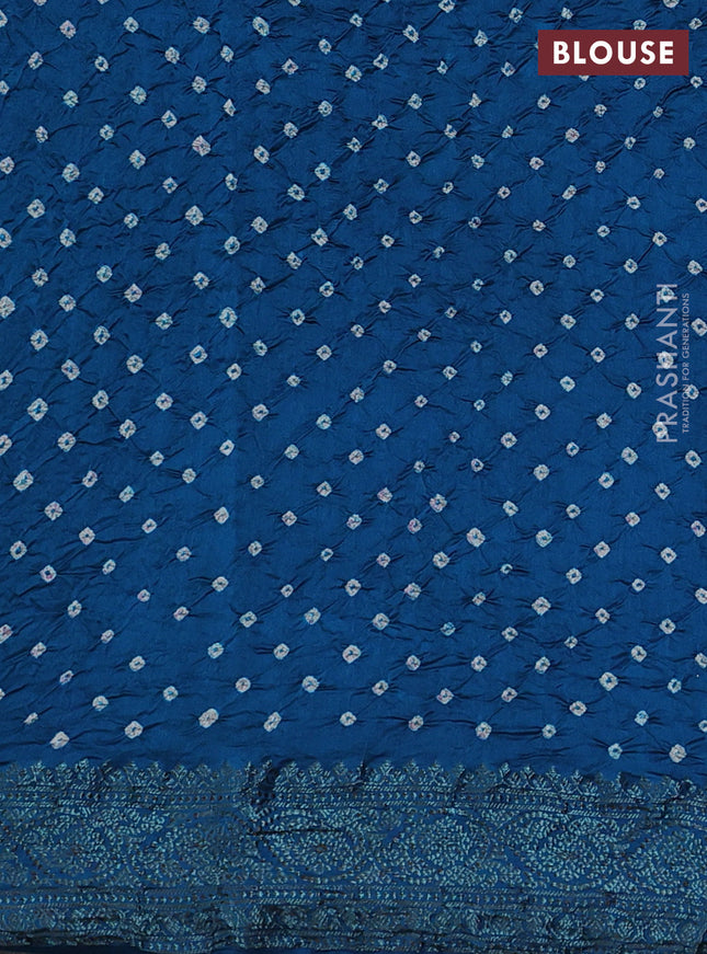 Chiniya silk saree cs blue with plain body and woven border