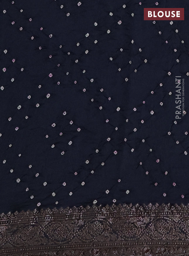 Chiniya silk saree black with plain body and woven border