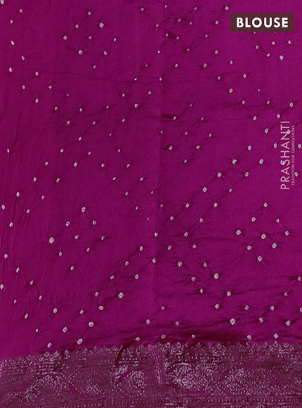 Chiniya silk saree magenta pink with plain body and woven border
