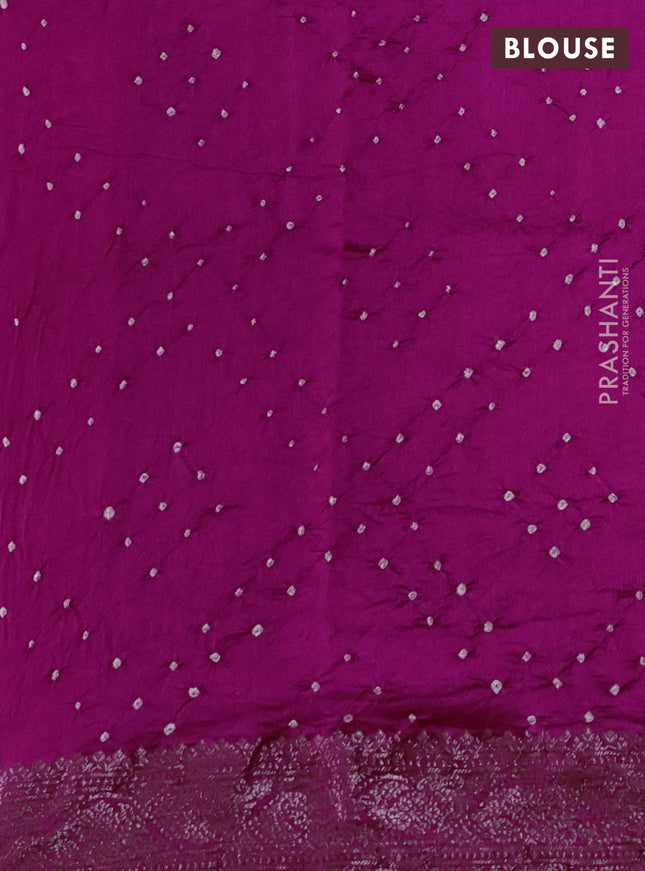 Chiniya silk saree magenta pink with plain body and woven border