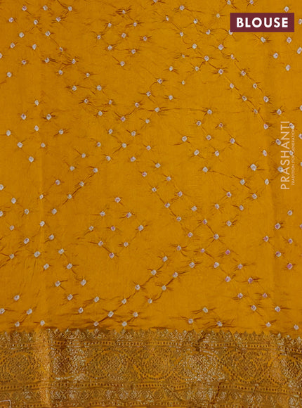 Chiniya silk saree mustard yellow with plain body and woven border