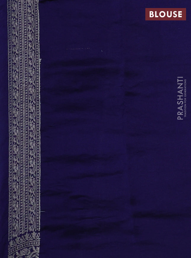 Chiniya silk saree teal blue and blue with allover zari weaves & bandhini prints and zari woven border