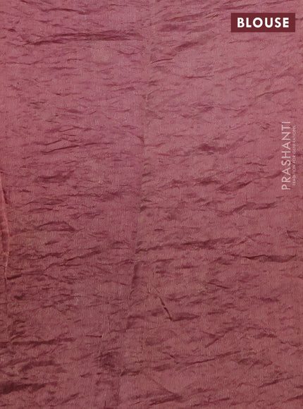 Chiniya silk saree mauve pink with allover zari buttas & bandhini prints in borderless style