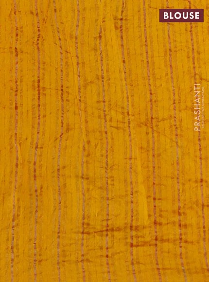 Chiniya silk saree red and mustard yellow with allover zari buttas & bandhini prints in borderless style