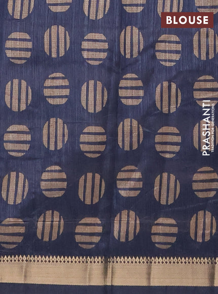 Semi tussar saree sandal and grey with allover prints and zari woven border