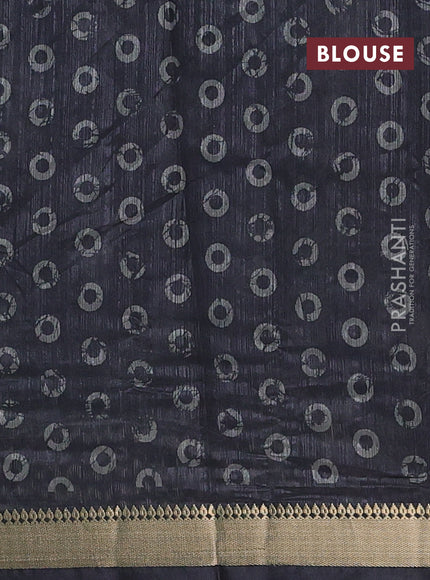 Semi tussar saree elephant grey with annam butta prints and zari woven border