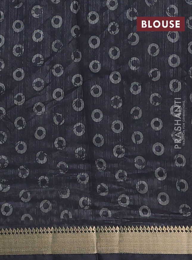 Semi tussar saree elephant grey with annam butta prints and zari woven border