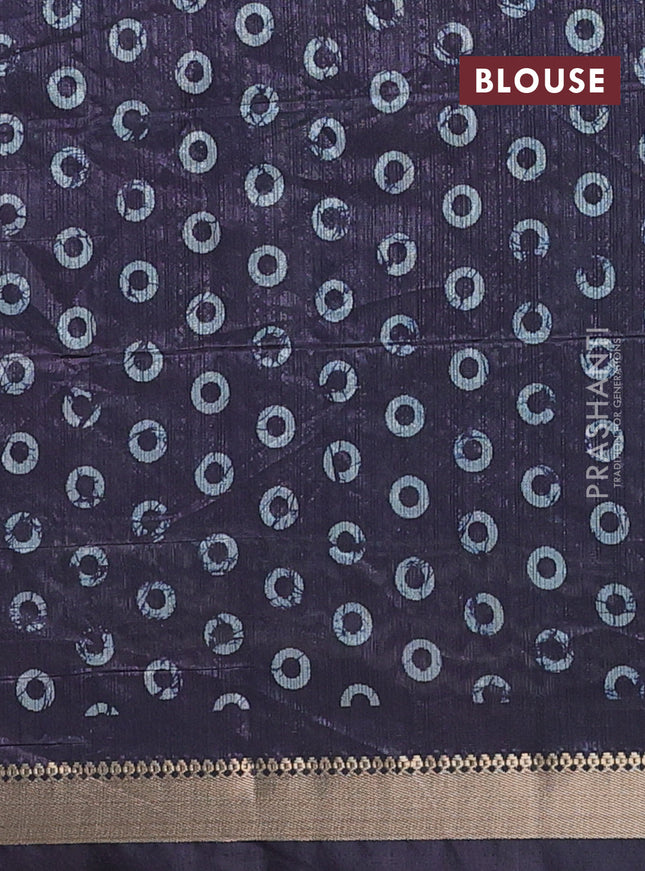 Semi tussar saree elephant grey with annam butta prints and zari woven border