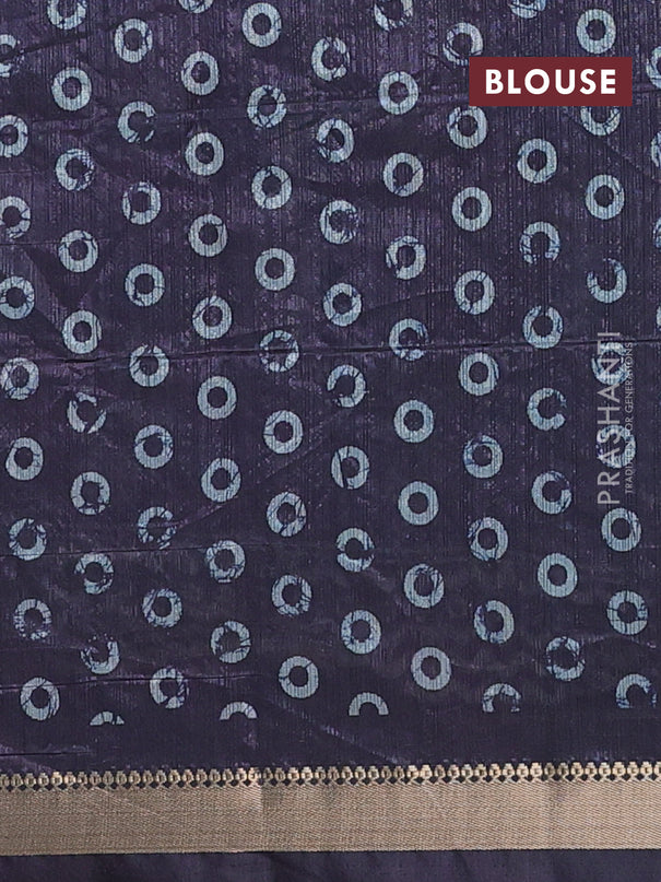 Semi tussar saree elephant grey with annam butta prints and zari woven border