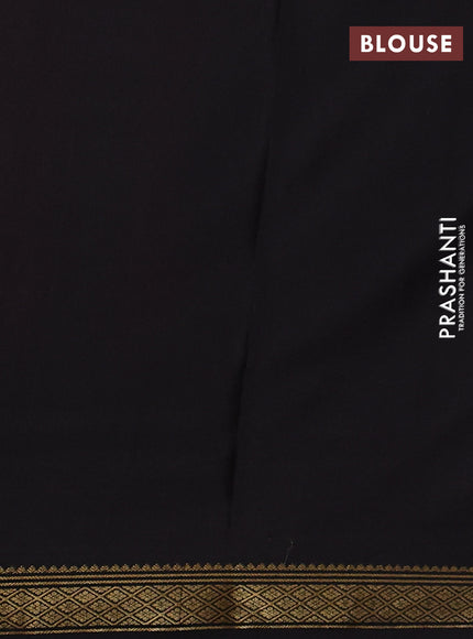 Pure mysore silk saree red and black with plain body and zari woven border