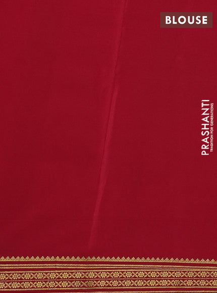 Pure mysore silk saree black and maroon with plain body and zari woven border