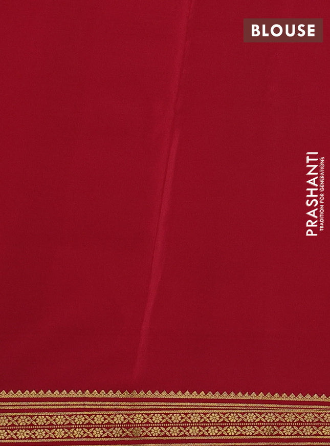 Pure mysore silk saree black and maroon with plain body and zari woven border